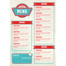 MENU - RETRO - PORTRAIT - 2PP